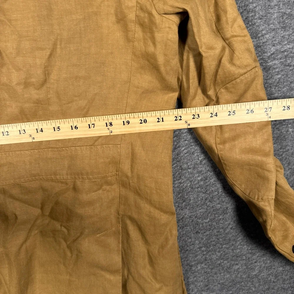 Polo Ralph Lauren Sport Coat Blazer Men Large Tan 100% Linen Surgeon Cuff Jacket